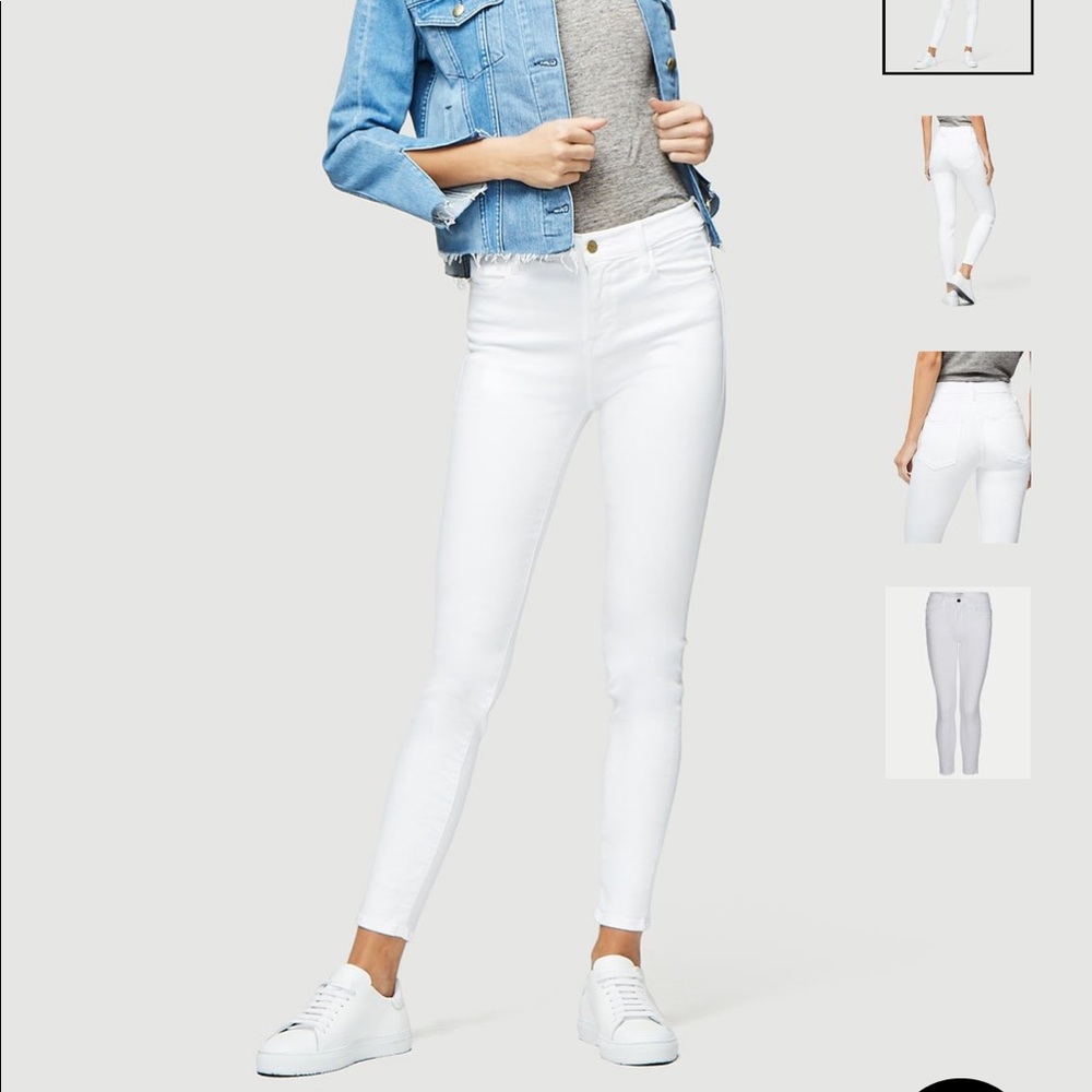 FRAME Le Skinny De Jeanne white jeans